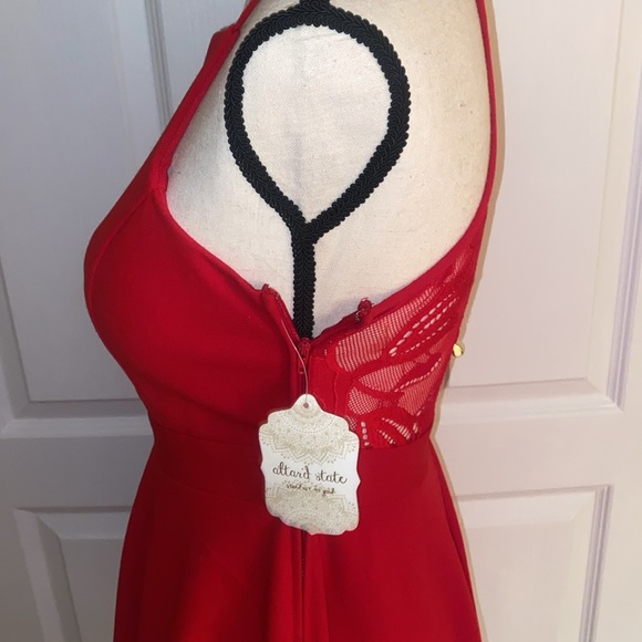 Altare”d, State size small, red halter dress - Picture 6 of 17